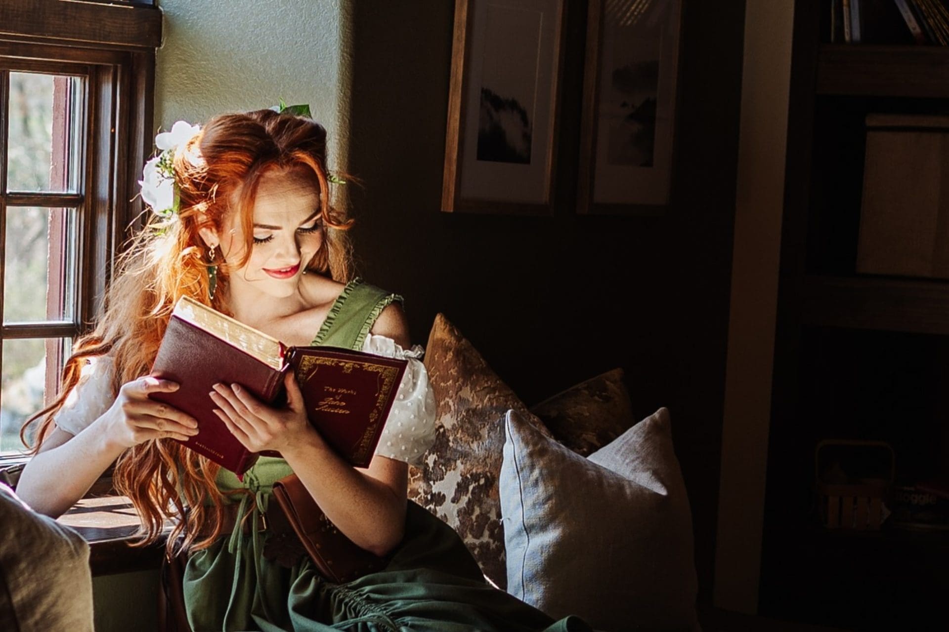 Woman reading a book